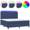 vidaXL Posteľ boxsping s matracom a LED modr&aacute; 180x200 cm l&aacute;tka