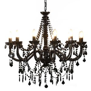 vidaXL Luster s kor&aacute;lkami čierny 12 x E14 žiaroviek