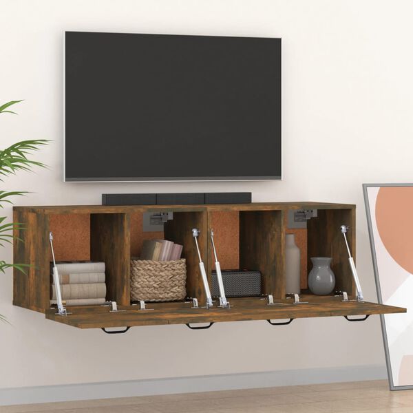 vidaXL N&aacute;stenn&eacute; skrinky 2 ks dymov&yacute; dub 80x35x36,5 cm spracovan&eacute; drevo