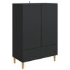 vidaXL Serv&iacute;rovacia skriňa Čierna 66 x 34,5 x 95 cm Kompozitn&eacute; drevo