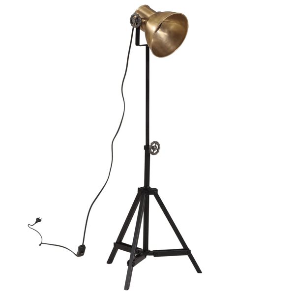 vidaXL Podlahov&aacute; lampa 25 W starožitn&aacute; mosadzn&aacute; 35x35x65/95 cm E27