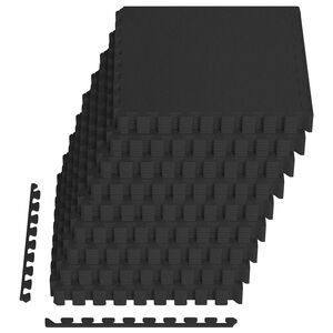vidaXL Podložka puzzle 54 ks 4,86㎡ EVA pena čierna