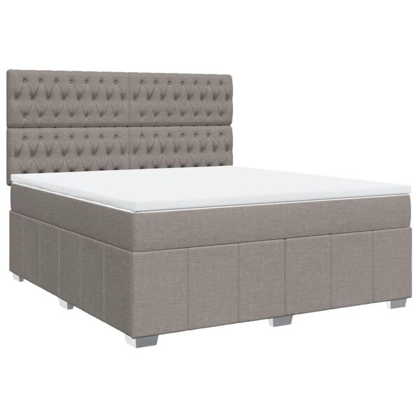 vidaXL Posteľn&yacute; r&aacute;m boxspring s matracom sivohned 180x200 cm l&aacute;tka