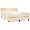 vidaXL Boxspring posteľ s matracom kr&eacute;mov&yacute; 140x190 cm l&aacute;tka