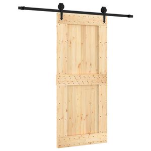 vidaXL Posuvn&eacute; dvere Pr&iacute;rodn&aacute; a čierna 90 x 210 cm