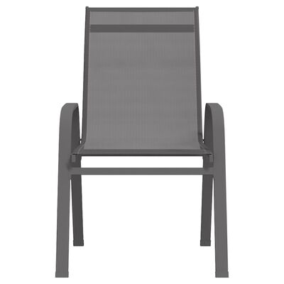 vidaXL Stohovateľné záhradné stoličky 2 ks sivé textilénová látka