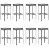 vidaXL 9-dielna záhradná barová súprava s podložkami sivá polyratan