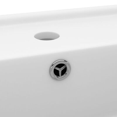 vidaXL Luxusné štvorcové umývadlo s prepadom matné biele 41x41 cm keramika
