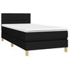 vidaXL Posteľn&yacute; r&aacute;m boxspring s matracom čierny 90x190 cm l&aacute;tka