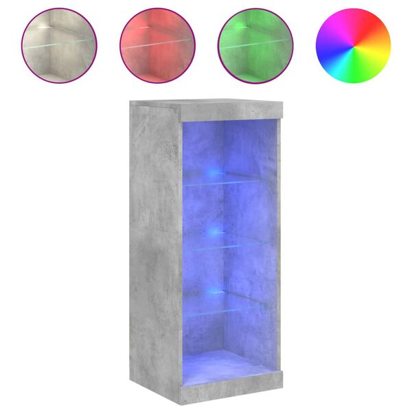 vidaXL Komoda s LED svetlami betónovo sivá 41x37x100 cm