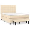 vidaXL Posteľn&yacute; r&aacute;m boxspring s matracom kr&eacute;mov&yacute; 140x200 cm l&aacute;tka