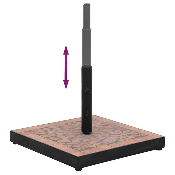vidaXL Stojan na slnečník terakotový štvorcový 12 kg