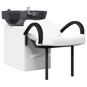 vidaXL Kozmetick&yacute; stolička Biela a čierna 136 x 60 x 92 cm PVC
