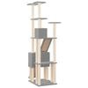 vidaXL Škrabadlo pre mačky so sisalovými stĺpikmi bledosivé 190 cm