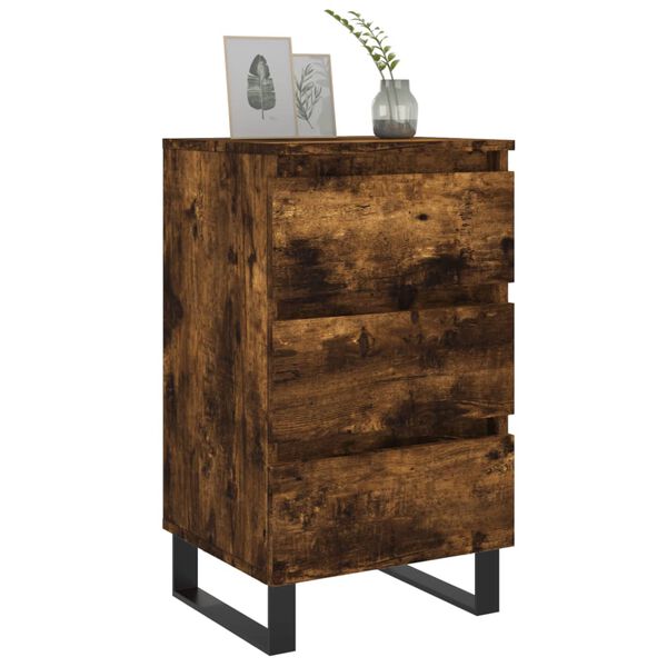 vidaXL Nočné stolíky 2 ks dymový dub 40x35x69 cm kompozitné drevo