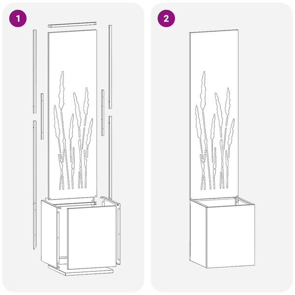 vidaXL Z&aacute;hradn&aacute; clona na s&uacute;kromie Rezac&iacute; Hrdzav&yacute; 32 x 140 cm