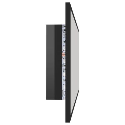 vidaXL LED kúpeľňové zrkadlo lesklé čierne 100x8,5x37 cm akryl