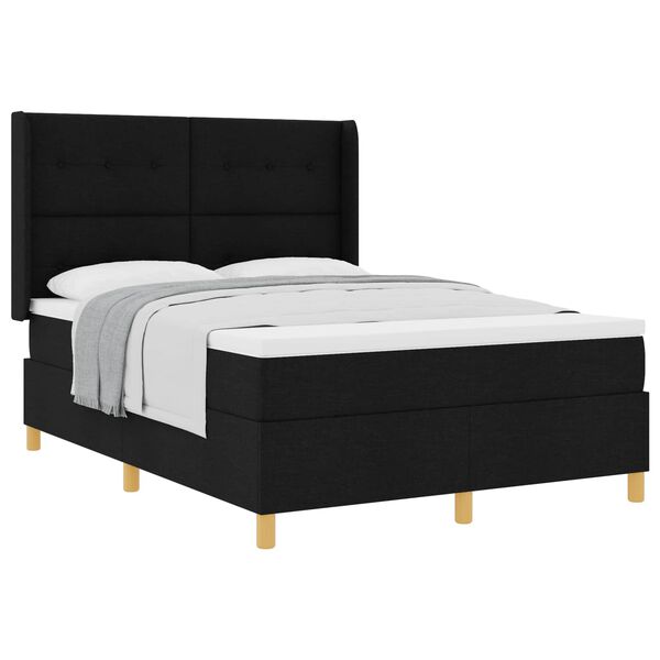 vidaXL Posteľ Box Spring s matracmi Čierna 140 x 200 cm l&aacute;tka