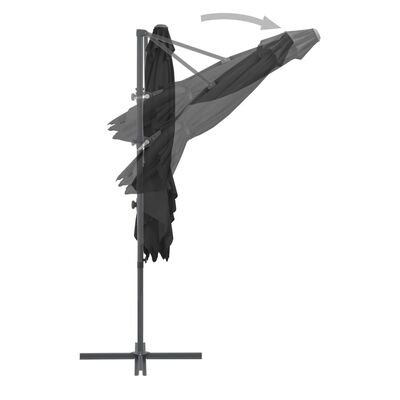 vidaXL Závesný slnečník s oceľovou tyčou antracitový 250x250 cm