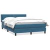 vidaXL Posteľn&yacute; r&aacute;m boxsping s matracom tmavomodr&yacute; 160x220 cm zamat