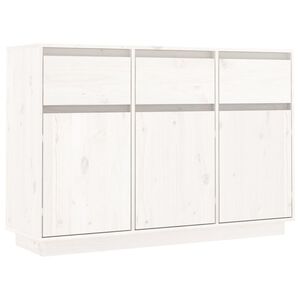 vidaXL Komoda biela 111x36x75 cm borovicov&yacute; mas&iacute;v