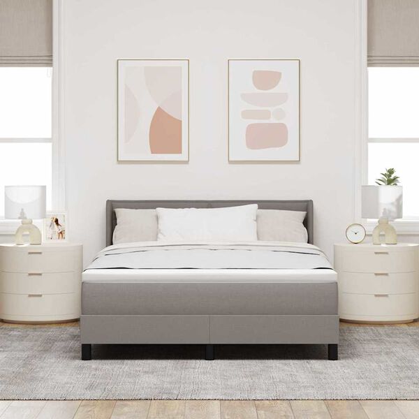 vidaXL Posteľ s pružinov&yacute;m r&aacute;mom Sivohned&aacute; 200 x 140 cm Polyester