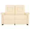 vidaXL 2-miestne sklápacie masážne kreslo, krémové, umelá koža