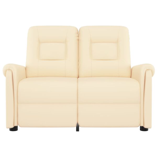 vidaXL 2-miestne sklápacie masážne kreslo, krémové, umelá koža