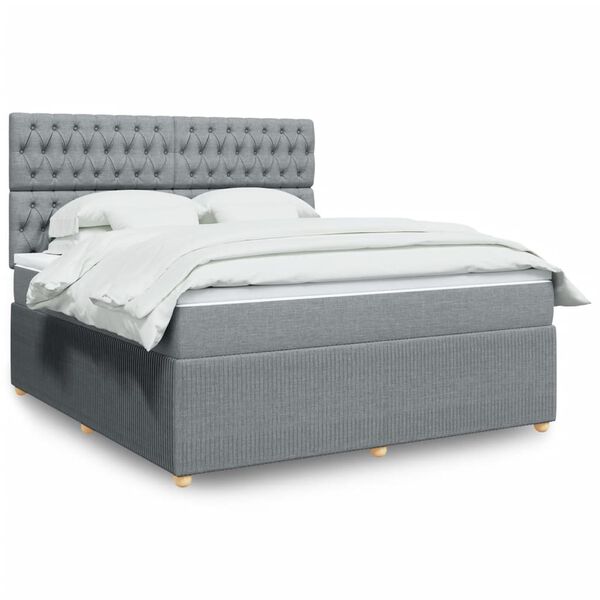 vidaXL Boxspring posteľ s matracom bledosiv&aacute; 180x200 cm l&aacute;tka
