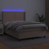 vidaXL Boxspring posteľ matrac a LED kapuč&iacute;nov&aacute; 140x190 cm umel&aacute; koža