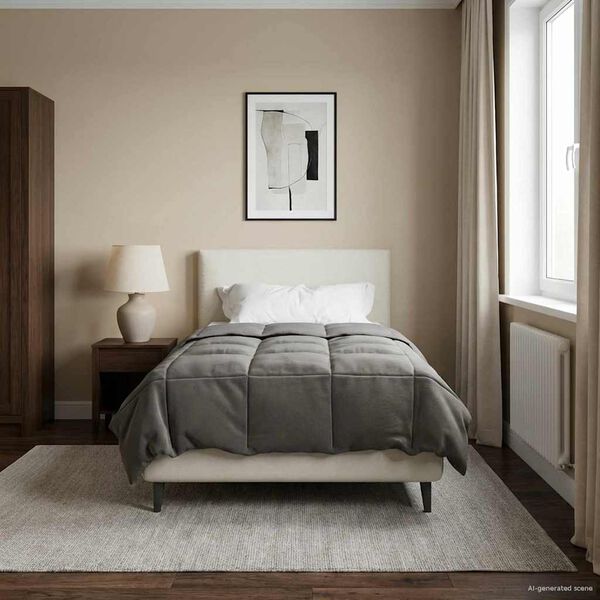 vidaXL Prikr&yacute;vka na cel&yacute; rok Svetlosiv&aacute; 135 x 200 cm Mikrovl&aacute;kno