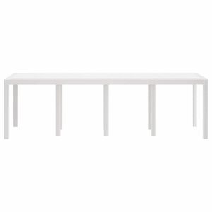 vidaXL Z&aacute;hradn&yacute; st&ocirc;l Biela 250 x 100 x 73 cm polyratan