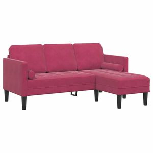vidaXL Sada pohoviek s vank&uacute;&scaron;om V&iacute;no červen&eacute; Polyester