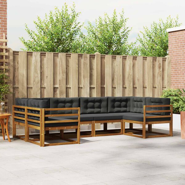 vidaXL Z&aacute;hradn&aacute; s&uacute;prava gaučov s vank&uacute;&scaron;om 6 pcs Pr&iacute;rodn&aacute; a antracitov&aacute;