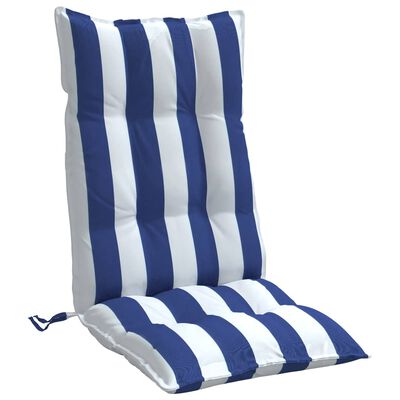 vidaXL Podušky na stoličky s vysokým operadlom 6 ks modro-biele látka