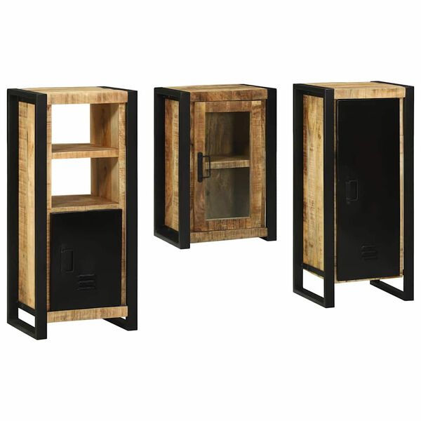 vidaXL Sada kúpeľňového nábytku 3 pcs Hnedá Masívne mango drevo