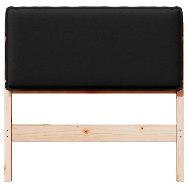 vidaXL Čal&uacute;nen&eacute; čelo postele s čelnou doskou Pr&iacute;rodn&aacute; a čierna 90 cm
