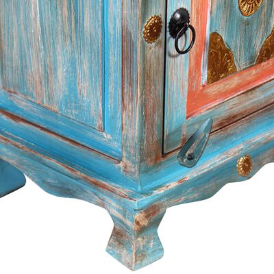 vidaXL Nočný stolík, masívne mangovníkové drevo, modrý