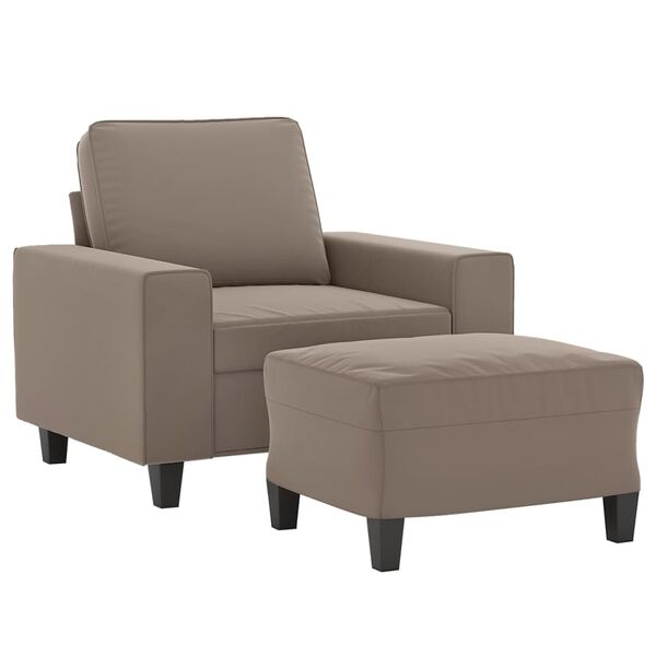 vidaXL Kreslo s podnožkou sivohned&eacute; 60 cm mikrovl&aacute;knov&aacute; l&aacute;tka