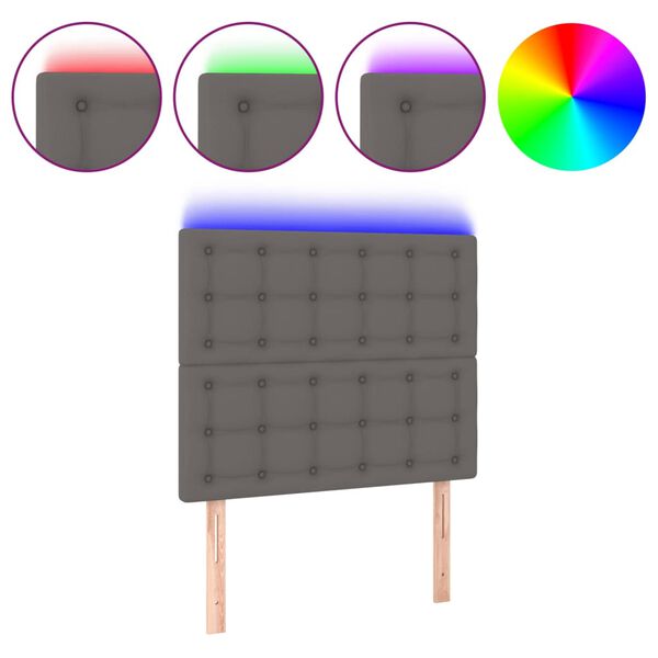 VidaXL Čelo postele siv&eacute; 90x5x118/128 cm umel&aacute; koža