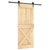 vidaXL Posuvn&eacute; dvere Pr&iacute;rodn&aacute; a čierna 85 x 210 cm