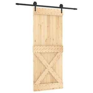 vidaXL Posuvn&eacute; dvere Pr&iacute;rodn&aacute; a čierna 85 x 210 cm