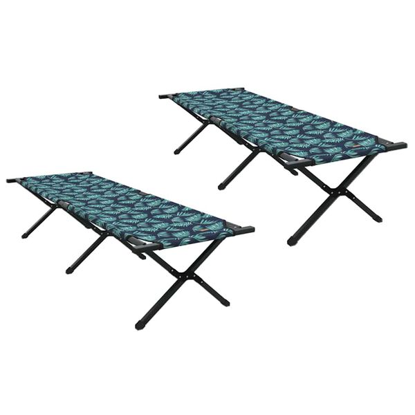 vidaXL Skladacia kempingov&aacute; posteľ List 2 pcs Les 193 x 69 x 45 cm