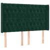vidaXL Čelo postele so z&aacute;hybmi tmavozelen&yacute; 147x16x118/128 cm zamat