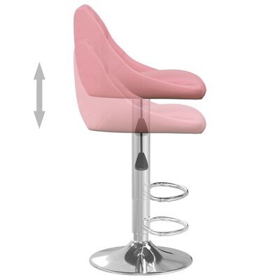 vidaXL Barové stoličky 2 ks ružové zamatové