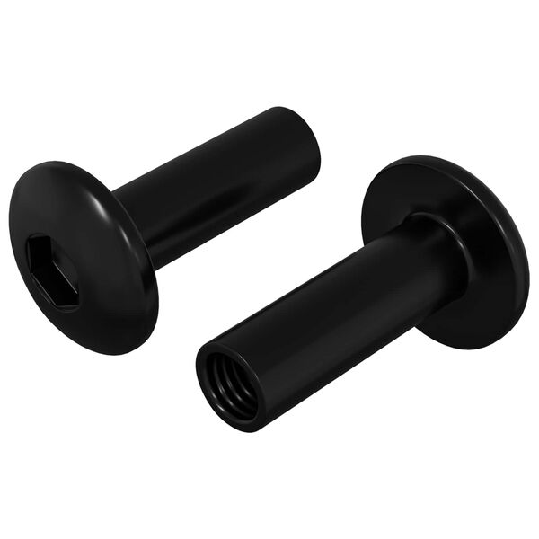 vidaXL Ruk&aacute;vov&eacute; matice 2 pcs Čierna M4 x 14,5 mm Železo