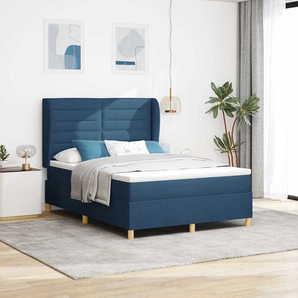 vidaXL Boxspring posteľ s matracom tmavo&scaron;ed&aacute; 90x190 cm Modr&aacute; l&aacute;tka