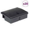 vidaXL Pasce na my&scaron;i 20 ks čierna 13x10x4 cm