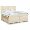 vidaXL Boxspring posteľ s matracom kr&eacute;mov&aacute; 200x200 cm l&aacute;tka
