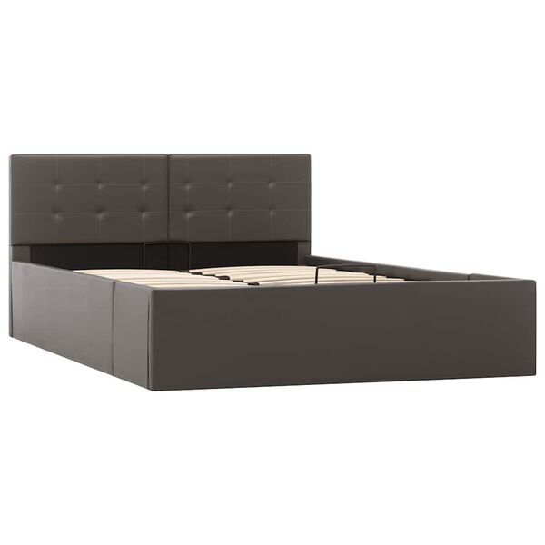 vidaXL Hydraulick&yacute; posteľn&yacute; r&aacute;m+&uacute;ložn&yacute; priestor, umel&aacute; koža 120x200 cm